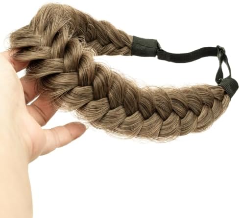 Synthetic Hair Braided Headband Classic Wide Strands Wedding Disorderly Fluffy Braids Wig Band Women Beauty Accessory - Image 2