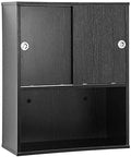 BarberPub Wall Mounted Storage Cabinet for Salon 7136 (Black) by BarberPub