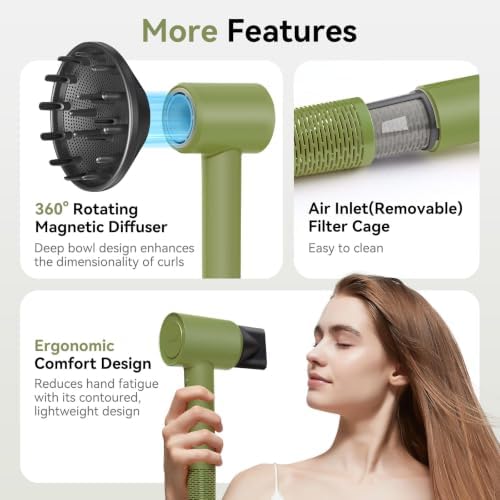 High Speed Hair Dryer Fast Drying 500 Million 1627W Ion Blow Dryer - Image 4