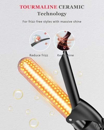 5 in 1 Curling Iron, Fast Heat Up Thermal Brush Set with 4 Interchangeable Ceramic Barrels (0.35”-1.25”) Dual Voltage Travel Tools Birthday Gift for Women - Hair Curler Wand Kit for Curls & Blowout - Image 4