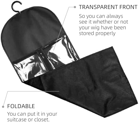 2PCS Hair Extension Holder Wig Stand & Organizer - Hanger & Bag for Multiple Wigs (Black) - Image 5