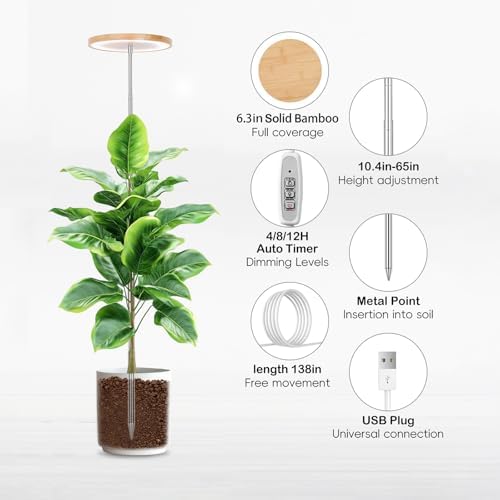 LBW 6.3" Grow Light, 72 LEDs Full Spectrum Grow Lights for Indoor Plants - Image 4