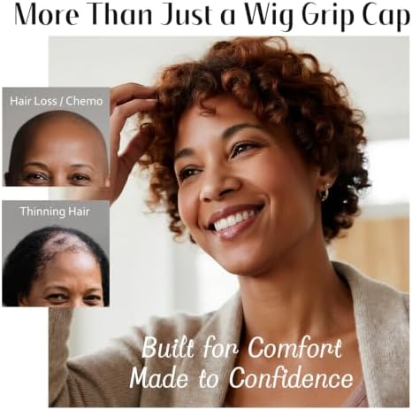 Dreamlover Wig Grip Cap for Half Wig, Wide Grip Band with Cap, Dark Brown - Image 4