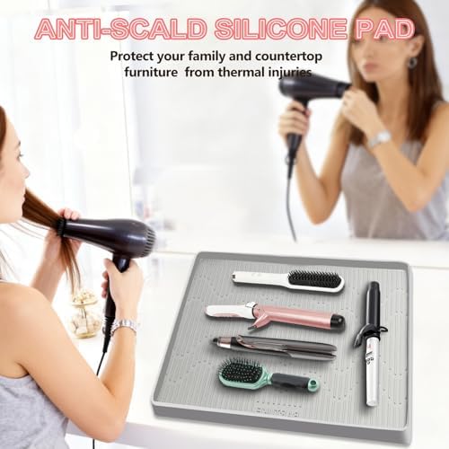 Lorvain 24" x 24" Oversize Silicone Heat Resistant Mat for Hair Tools - Image 3