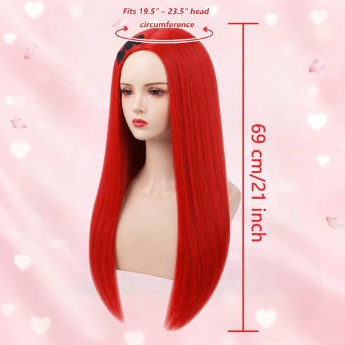 Mildiso 5pcs Kids Red Princess Cosplay Wig for Girls Halloween Costume M148 - Image 5