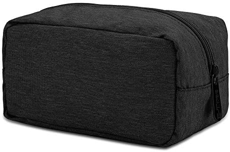E-Tree Makeup Bag,Medium Travel Make up Pouch for Purse,Zipper Cosmetic Brush Skin Care Case for Women Man,Toiletry Bags,Tech Electronic Organizer,Small Canvas Storage for Personal Items,Black - Image 2