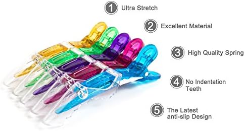 10pcs/set Multicolor Croc Clips Transparent Plastic Hairdresser Clip Hair Styling Sectioning Barrettes Non Slip Alligator Clip Salon DIY Accessories Hairpins for Women and Girls(10pcs-Black) - Image 6