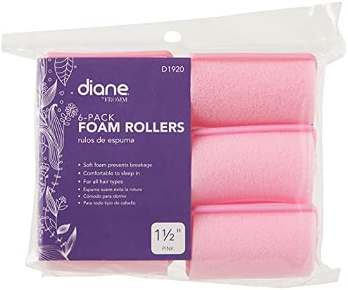 Diane Foam Rollers, Pink, 1.5", 6 Count (Pack of 2) - Image 2