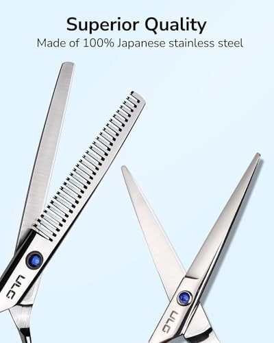 ULG Left Handed Hair Cutting Scissors Thinning Shears Kit Professional Barber Hairdressing Texturizing Salon Razor Edge Scissor Stainless Steel 6.5 inch - Image 2