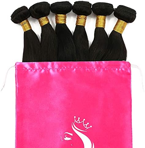 2PCS Satin Storage Pouches with Drawstring for Wig Packaging, Hair Extensions, Bundles & Tools - Travel Carrying Case (Pink) - Image 4