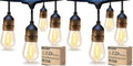 addlon LED Outdoor String Lights 48FT with Edison Vintage Shatterproof Bulbs and Commercial Grade Weatherproof Strand - ETL Listed Decorative Lights for Patio Garden (Pack of 2) by addlon