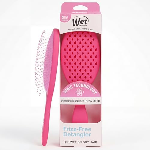 Wet Brush Frizz-Free Detangler Brush with Ionic Technology, Pink, Provides Frizz Control, Reduces Static, and Smooths All Hair Types, Best For Dry Hair, Made for Women, Men & Kids by WetBrush