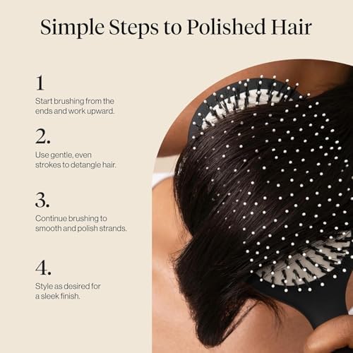 Kitsch Smooth & Polish Hair Brushes For Women and Men - Black - Image 6