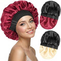 2PCS Silk Hair Bonnet for Sleeping Women - Satin Bonnet for Sleeping Double Layer Adjustable Sleep Cap for Curly Hair by BESTCHOICEFORYOU%EF%BC%81