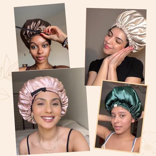 YANIBEST Adjustable Satin Bonnet to Reduce Frizz, Silk Feeling Hair Wrap - Image 4