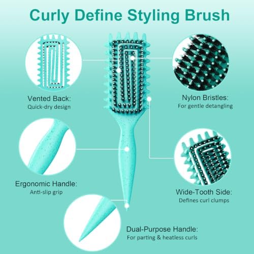 Curly Hair Brush, Curl Brush For Wet & Dry Hair,Curl Defining For Women&Men - Image 3