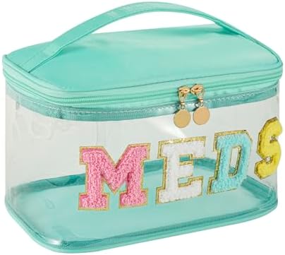 uekeboag Chenille Letter MEDS Clear Medicine Makeup Bag(12Green-Meds) by uekeboag