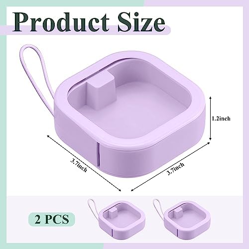 2 Pack Portable Hair Tie Organizer Travel, Small Hair Tie Container, Purple - Image 2