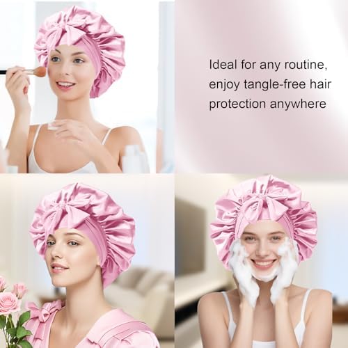 Silk Bonnet for Sleeping Women Satin Cap Reduce Frizz & Hair Breakage - Image 7