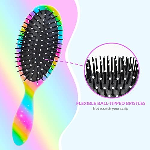 Kids Hair Brush Girls, Toddler Wet Dry Detangling Hair Brush for Curly Thick Hair Pain-Free Comb Girls Kids Women Unicorn Mermaid - Image 5