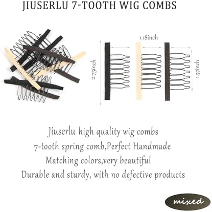 Wig Comb, 20 Pieces Wig Clips to Secure Wig 7-teeth Wig Accessories Tools For Making Wig Caps, Mixed - Image 2