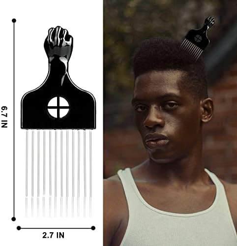 Magic Twist Hair Sponges Set, Big Holes Sponge Brush for Hair, Curling Sponge Glove for Men Women Curls with Metal Afro Pick(6.7 inch) - Image 4