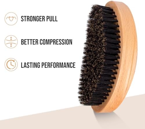 Boar Bristle Hair Brush for Men, Soft Medium Hard Wave Brush Kit, 360 Waves - Image 5