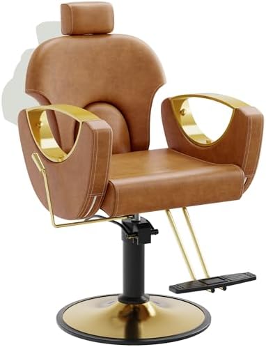 Reclining Salon Chair,Professional Barber Chair for Hair Stylist by YOCONYO