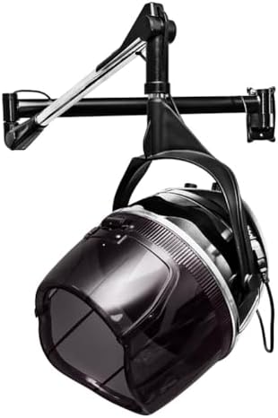 Salon Hair Dryer with Wall Arm,Wall Mount Hooded Hair Dryer for Salon Home, Professional Hair Color Processor, Temperature Angle Height Adjustable,60-Minute Timing,Wall Mounted by JIYIAN