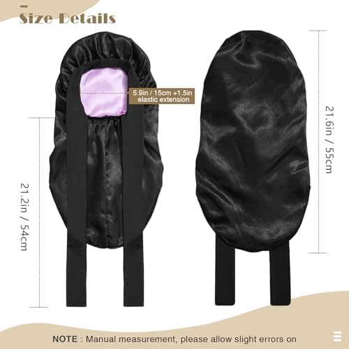 AWAYTR Kids Bonnets for Girls - Satin Long Hair Braid Bonnet for Sleeping - Image 3
