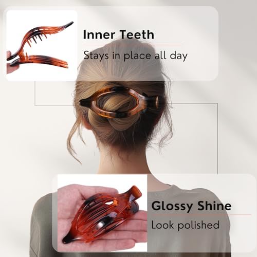 8 Pack Clear Flat Hair Clips – Matte Claw Clips for Women & Girls, Fresh Aesthetic Hair Accessories, Strong Hold No-Slip Barrettes for Summer & Everyday Styling - Image 3