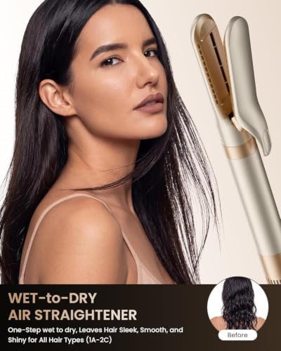 MESCOMB 6 in 1 Hair Dryer and Straightener, Hot Air Styler Wrap - Fast Drying, 1500W Air Dryer with Straightener, Frizz-Free Blowout Brush for Smoothing & Curling, Volumizing - Image 3