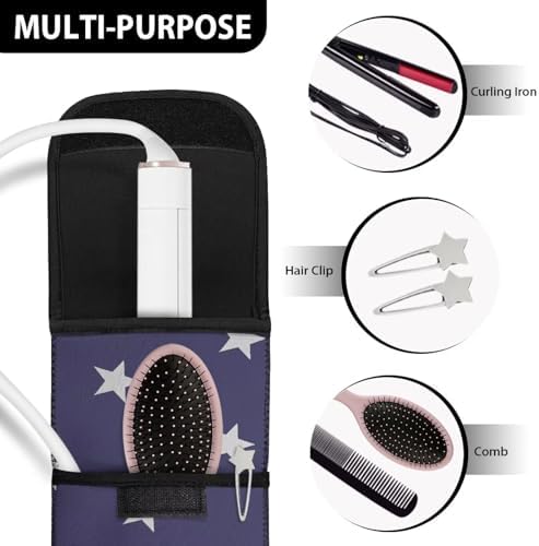 Flat Iron Case Heat Resistant Travel Bag Curling Iron Organizers and Storage Neoprene Straightener Holder and Silicone Hot Hair Tools Travel Bag American Flag - Image 6