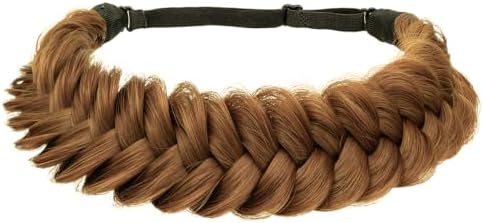 Synthetic Hair Braided Headband Classic Wide Strands Wedding Disorderly Fluffy Braids Wig Band Women Beauty Accessory - Image 3