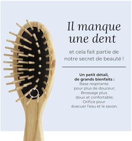TEK | Oval Wooden Hair Brush with Short Pins in Natural Ash Wood, Ideal for Detangling, Styling and Daily Care of all Type of Hair | 17.5x4.7cm | Handmmade in Italy - Image 4