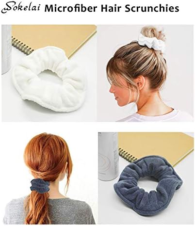 Hair Drying Towel Scrunchies - Terry Cloth Scrunchie Large Microfiber Hair Ties for Frizz Free Women Girls Thick Fuzzy Scrunchy Bobbles Hair Bands Ropes Ponytail Holder Wet Hair Accessories - Image 6