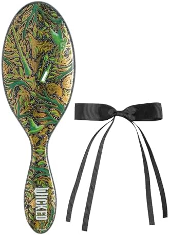 Wet Brush Original Detangler Hair Brush Elphaba (Wicked For Good) Kit - Ultra-Soft IntelliFlex Bristles - Detangling Brush Glides Through Tangles For All Hair Types (Wet & Dry) - 1 Brush & 1 Bow by WetBrush