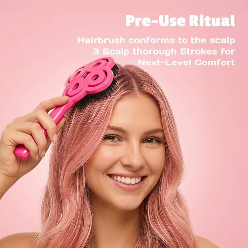 SIMETRA Lucky Hair Brush for Women, 14K Gold Plated Wet Brush Detangling Brush for All Hair Types, Natural Crystal Inlay Boar Bristle Hair brush, Curly Detangler HairBrush for Scalp Massage Gift - Image 7