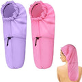 2 Pcs Large Shower Cap for Braids, Extra Long Shower Cap for Women Long Hair & Locs, Waterproof Hair Bonnets for Dreadlocks Drawstring Bath Caps for Women & Men (Pink, Purple) by Unknown