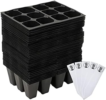 Seed Starter Trays, 720 Cells (120 Trays - 6 Cells Per Tray) + Plant Stakes by TheHydroponicCity