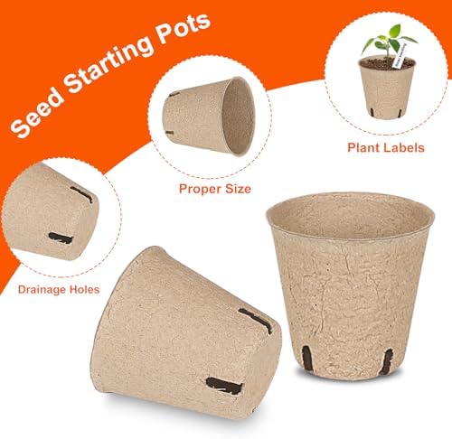JNYONG 120 Packs 3.15 Inch Peat Pots,Garden Germination Nursery Pots - Image 3
