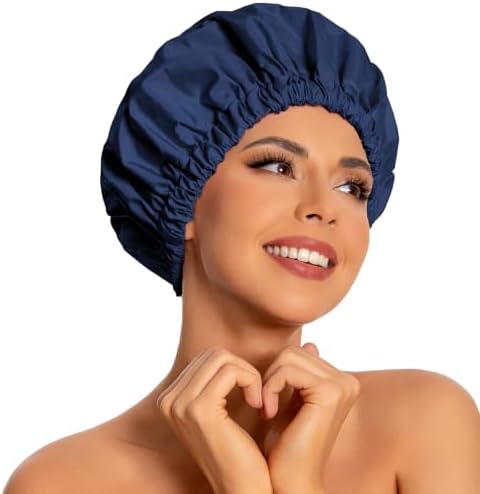Edoneery Shower Caps for Women Reusable Waterproof, Shower Hair Cap by Edoneery