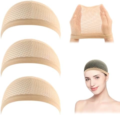 Dreamlover Nude Hair Caps, Soft Breathable Elastic Mesh Wig Cap, 3 Pieces by Dreamlover