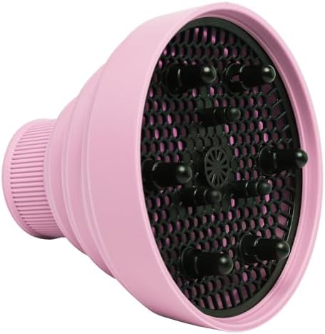 Universal Collapsible Hair Dryer Diffuser Attachment-Foldable Portable Travel and Easy Storage Hair Diffuser Fit Most Hair Dryers with Nozzle Diameter D-1.575Inch to 1.968 Inch (4-5cm)- Pink - Image 3