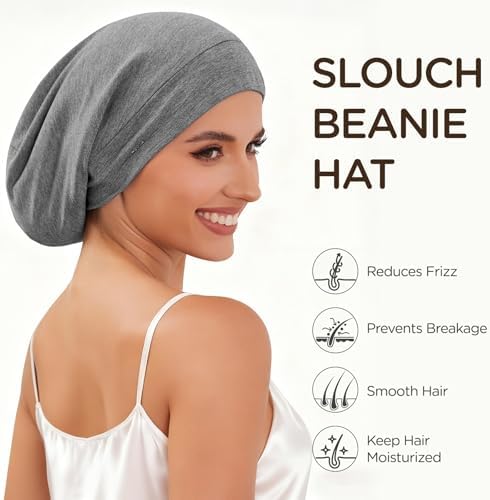 2Pcs Satin Lined Bonnet for Sleeping for Women Men - Image 3