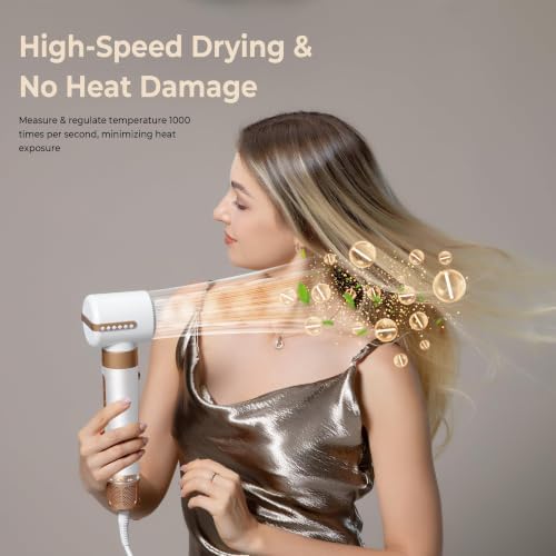 7 in ONE Hair Dryer Brush, Powerful Blow Dryer Brush with Air Curler for Hair, Brush Blow Dryer with Diffuser, Ionic Hot Air Brush Fast Dry, Volumize, Curls, Straight, Hair Styling Tools 100-120V - Image 5