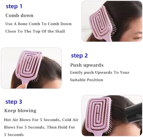 2 Pieces Curved Vent Brush and Detangle Hair Brush, Easy Detangling Vented Hair Styling Comb Salon for Long Thick Curly Straight Dry Wet Hair,Styling Hair Brush for Women&Men - Image 4