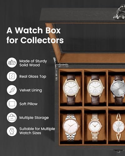 Uten 10 Slot Watch Case with Glass Display, Gift Idea - Image 4