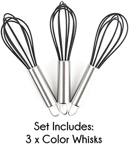 Hair Color Whisks - 3 Silicone Hair Dye Mixers with Stainless Steel Handles - Image 2