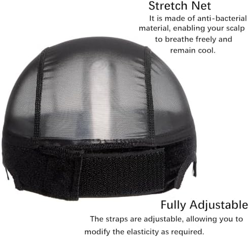 Wig Caps with Grip Band for Keeping Wigs in Place T-shape Wig Caps for Women Adjustable Wig Grip Cap Band Black Stocking Wig Caps Wide HD Transparent Lace for Front Wig Cap for Wig Making - Image 4